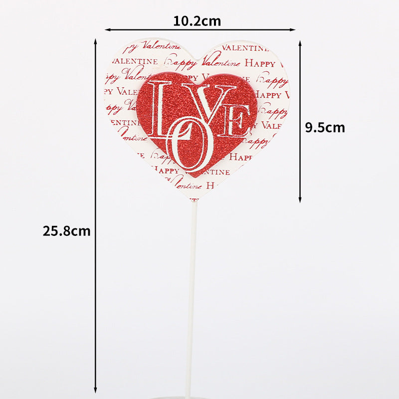 Valentine's Day Party Wooden Heart-Shaped Vase Insert