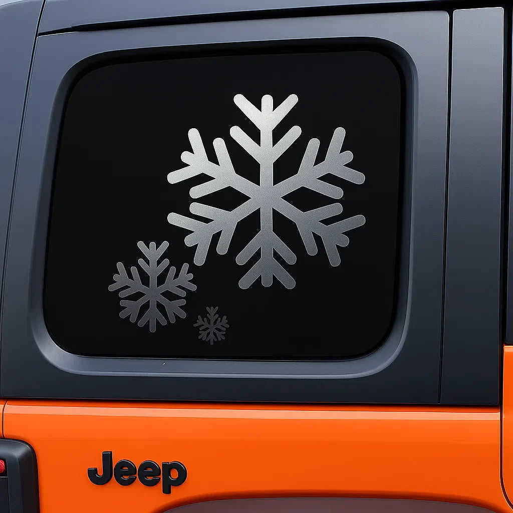 ❄️ Silver Snowflake Car Decal | Winter Car Sticker
