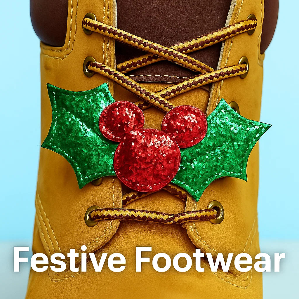 🎄 Festive Glitter Holly Shoe Clip