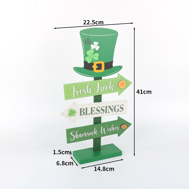 Irish Theme Green Lucky Clover Table Decoration