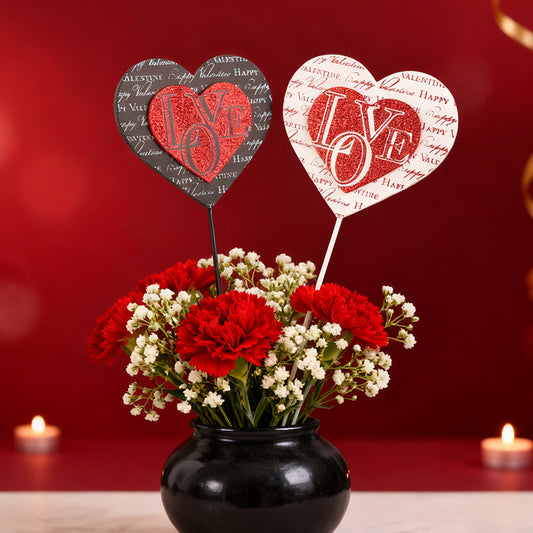 Valentine's Day Party Wooden Heart-Shaped Vase Insert