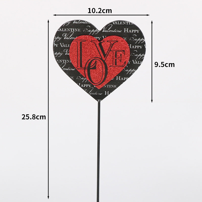 Valentine's Day Party Wooden Heart-Shaped Vase Insert