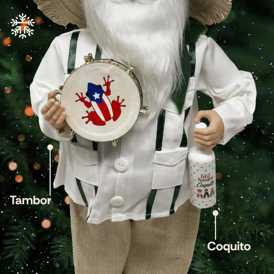 🔥LAST DAY 50% OFF - 🎅Puerto Rican Santa Claus – Coquito & Tambor Holiday Decor🎶